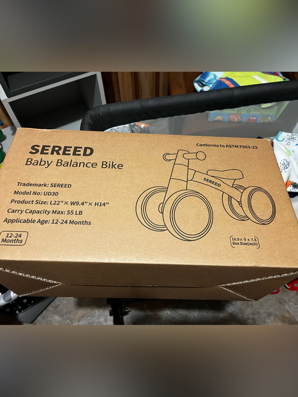 Baby Balance Bike Brand New in Box Black and White